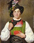 A Young Man In Tyrolean Costume by Franz Von Defregger